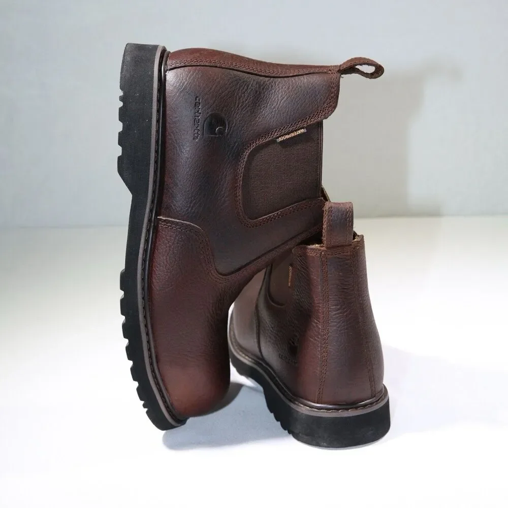 Carhartt CMS4100 Mens Waterproof Chelsea Work Boots 9.5 W Brown Leather Pull on